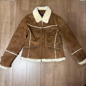 무스탕 코트 브라운