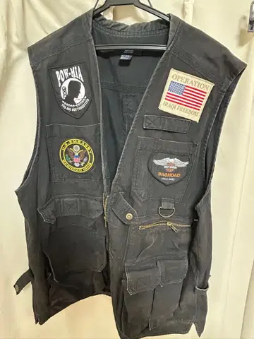 낚시용 조끼 블랙 패치 포함