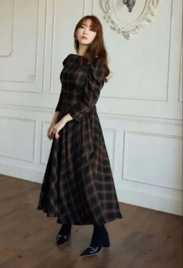 herlipto Roanne 오버 체크 드레스