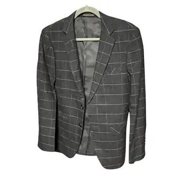 고급 자켓 쓰리피스 그레이 체크 무늬 테일러드 자켓