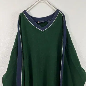 90s american eagle V넥 리브 롱T 그린