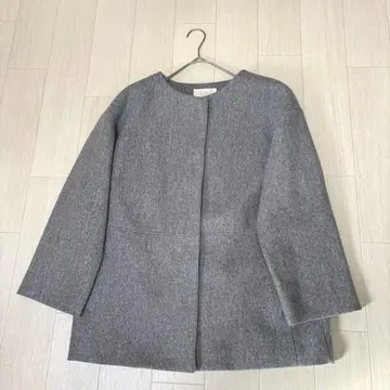 BEAMS HEART 빔즈 노카라 코트 그레이 오버 사이즈