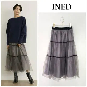 [택 포함 새상품] INED 튤 캉캉 스커트 9호 그레이