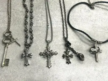 크로스 열쇠 디자인 목걸이 5세트