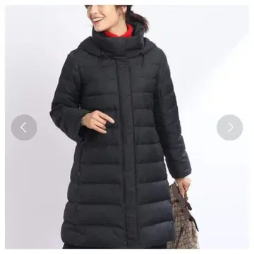 리플렉트 후드 부착 롱 다운 코트 차콜 그레이 M