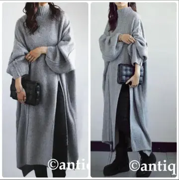 antiqua 오버 사이즈 니트 원피스 그레이 완판 단종품