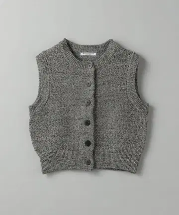 뷰티&유스 프론트 버튼 믹스 컬러 니트 베스트