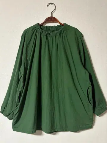 [ 새상품 미사용 ] 넉넉한 튜닉 원피스 그린 체형 커버 프리