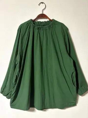 [ 새상품 미사용 ] 루즈핏 튜닉 원피스 그린 코튼 프리