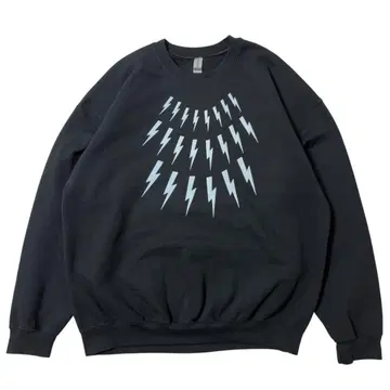 길단 맨투맨 썬더볼트 번개 XL 블랙 트레이너 스트릿 구제 의류