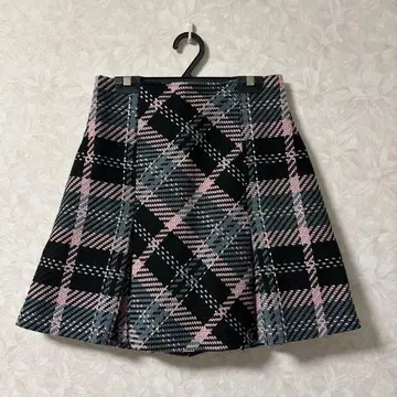 SNIDEL 로빙 체크 스커트 BLK