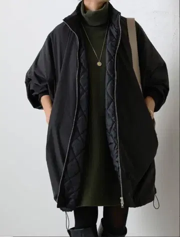 비어즐리 beardsley 충전솜 BIG 판초 코트 미사용