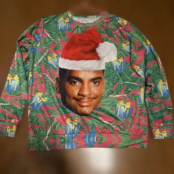 크리스마스 산타 모자 얼굴 포함 올 패턴 그린