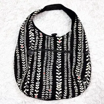 WANONANO 와노나노 토트백 에코백 보태니컬 무늬 블랙