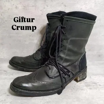 [ Giftur Crump ] 레이어드 사이드 지퍼 부츠 윙팁 블랙