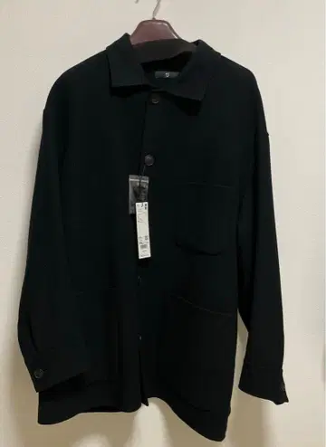 [레어] 울 블렌드 오버사이즈 셔츠 자켓 블랙 XXL