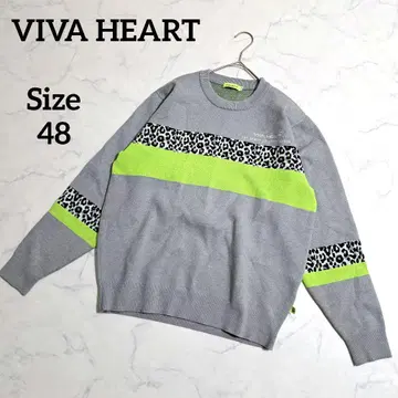 VIVA HEART 긴팔 스웨터 레오파드 무늬 오버 사이즈 XL 상당