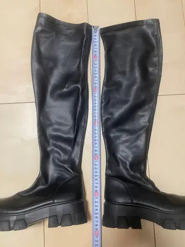 블랙 니하이 부츠 합성 피혁