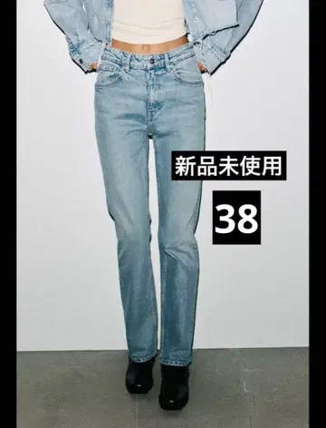 미사용 새상품 스트레이트 하이웨스트 청바지 38 당일 발송
