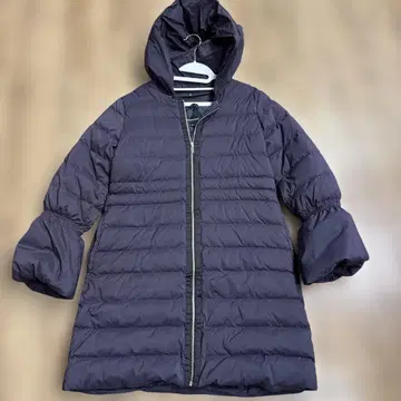 퀸즈 코트 탈부착 가능 후드 부착 롱 다운 자켓