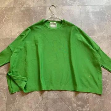 BEARDSLEY 비어즐리 돌먼 티셔츠 옐로우 그린 루즈핏 니트