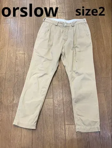 orslow 오어슬로우 투 턱 버튼 플라이 치노 팬츠