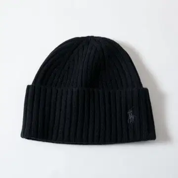 블랙 리브 니트 모자
