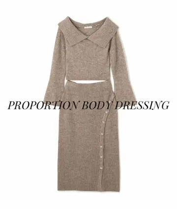 프로포션 바디 드레싱 빅 칼라 니트 SET UP