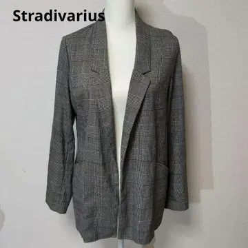 [ 하자품 ] 그레이 계열 체크 무늬 테일러드 자켓