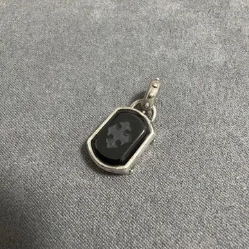 빈티지 오닉스 목걸이 탑 실버 925 크로스 카빙