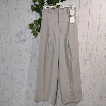 [ Te chichi ] 정가 8,690엔 그레이 와이드 팬츠 센터 턱