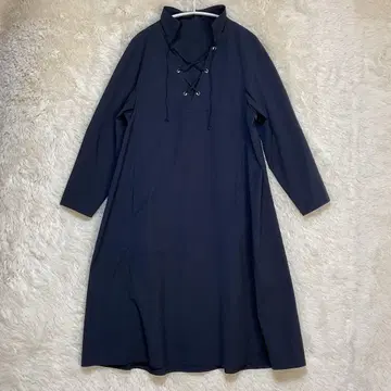 새상품급 조르주 레슈 성숙/러블리 레이스업 원피스 네이비 S 사이즈 상당