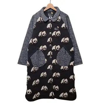 고 슬로우 캐러밴 고슬로우캐러밴 팬더 무늬 자카드 보아 코트