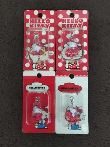 Hello Kitty 헬로키티 지퍼 스트랩 도트 4종 세트