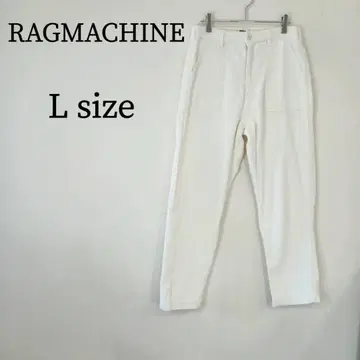 RAGMACHINE 여성용 와이드 팬츠 코듀로이 화이트 L