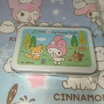 미개봉 새상품 헬로키티 해피 플라이트 사각 캔 캔디 마이멜로디