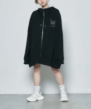 호와이니 키모카와 진화 후드티 블랙 블랙