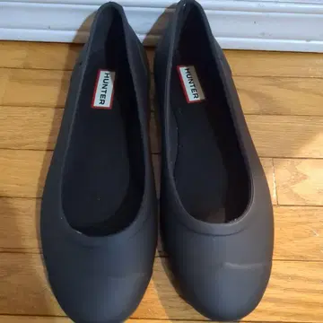 HUNTER 레인슈즈 블랙 24cm 플랫슈즈