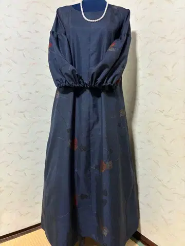 오시마 명주 기모노 리메이크 롱 원피스