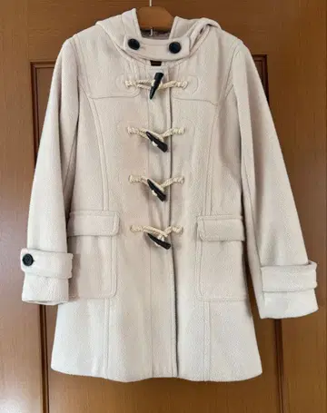 잉그 베이지 더플 코트 후드 부착