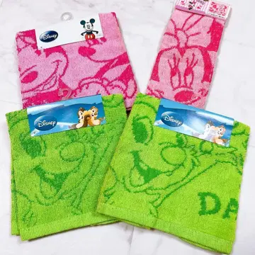 디즈니 자카드 타월 4장 세트 미키 미니 칩과 데일