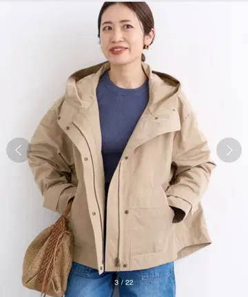 IENA 텐트라인 후드 블루종 베이지 36