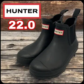 HUNTER (헌터) 사이드 고어 레인부츠 블랙 22.0