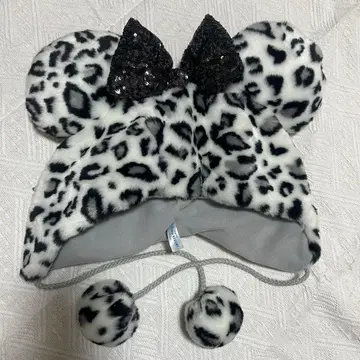 레오파드 무늬 퍼 팬캡 디즈니