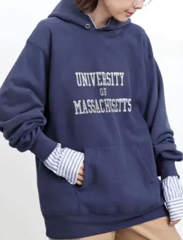 라빠르망 별주 슈탄바움 후드 맨투맨 네이비