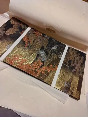 아름다운 골드 컬러와 블랙 컬러 오비 단풍학