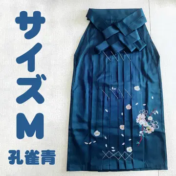 새상품 하카마 단품 자수 장식 졸업식용 하카마만 공작 파랑 M 사이즈