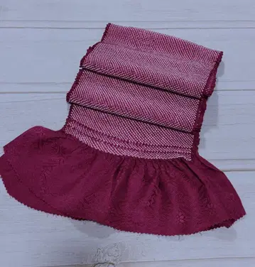 오아2 욧츠마키 시보리 오비 장식 천 크림슨 11000엔 순수 실크