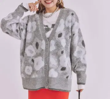 LEPSIM 꽃무늬 그레이 가디건