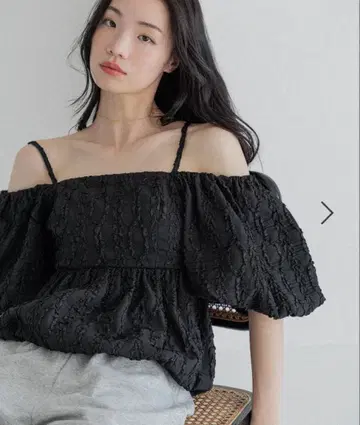 heather 헤더 멀티way 자카드 블라우스